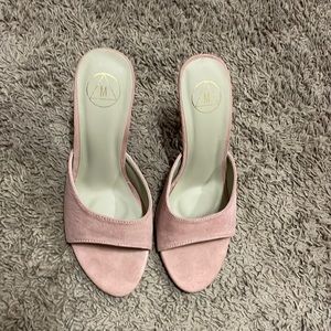 Pink slip on heels